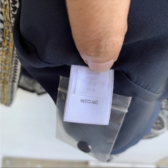 Garnett Hill Navy Blue Floral Midi Dress Size 10 Pockets Lined - Picture 11 of 13